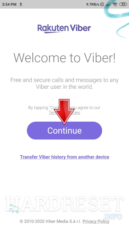 Viber shortcuts for quick access