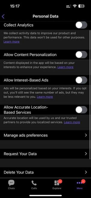 Viber's Privacy Dashboard