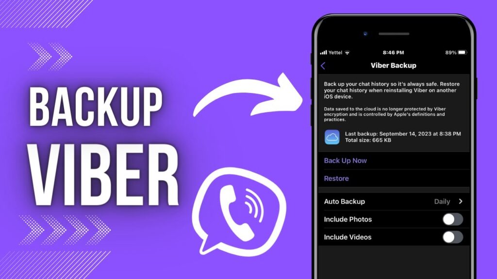 Viber auto backup setup