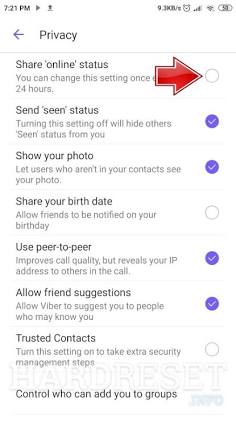 Viber hide offline presence